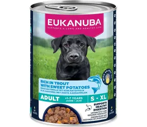 Eukanuba Life Care Adult pstruh s batáty 400 g / Konzerva pro psy