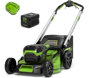 Greenworks GD60LM51SPK4 černá / Aku sekačka na trávu s pojezdem / 60V / záběr 51 cm / koš 55 l / 4Ah + nabíječka