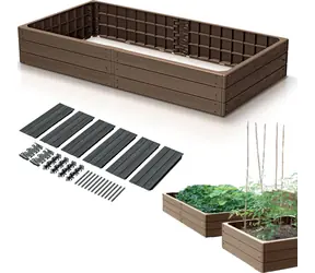 PROSPERPLAST Base Woody rustikální cihlová / Vyvýšený záhon / 149,2x75,6 cm / výška 25 cm / plast