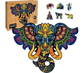 PUZZLER Puzzle Posvátný slon / Dřevěné / 160 dílků / 297x210 mm