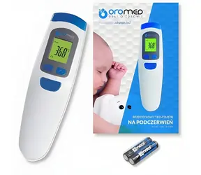 Oromed Oro-T30 Baby bílá / Bezkontaktní teploměr / Měření na čele 3-5 cm / Paměť 32 měření / °C, °F