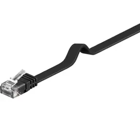 Goobay Plochý patch kabel Cat6 U/UTP černá 3 m / Patch kabel / CAT6 / U/UTP / RJ-45