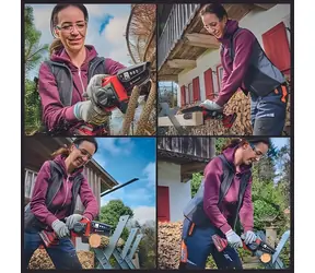 Einhell GE-PS 18/15 Li BL-Solo / Aku řetězová pila na větve / 18V / Délka řezu 12,5 cm / Bez aku