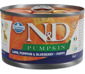 Farmina N&D Pumpkin Puppy Lamb, Pumpkin & Blueberry 140 g / Konzerva pro psy / štěňata malých plemen / bez obilovin
