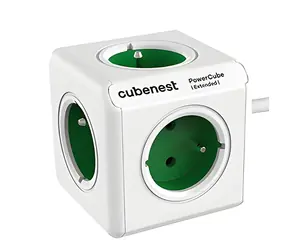 PowerCube Extended zelená / Prodlužovací přívod / 230V / 1,5 m / 5x zásuvka