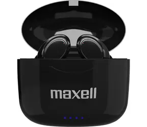 Maxell Bass Sync černá / Bezdrátová TWS sluchátka / BT 5.0 / až 15 hod / Nabíjecí pouzdro / USB-C