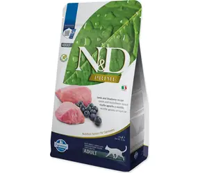 N&D Cat Prime Lamb & Blueberry 1,5 kg / Krmivo pro dospělé kočky / bez obilovin / jehněčí maso / citlivé trávení