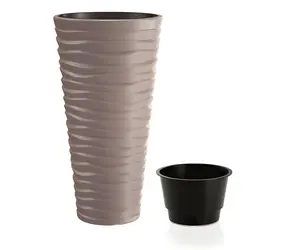 PROSPERPLAST Květináč SAND SLIM mocca 29,6 cm / Objem 22 l / Výška 52 cm / Plast