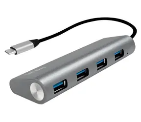 LogiLink USB-C hub 4x USB-A šedá