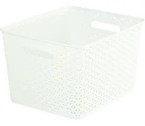 CURVER Úložný box RATTAN 'Y' STYLE L krémová / Úložný box / Polyratan / 35 x 30 x 22 cm