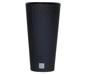 PROSPERPLAST Rato Tubus s vkladem antracit 25 cm / Květináč / Objem 15,5 l / Výška 47,6 cm