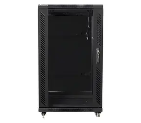 Lanberg 22U 19" černý / Stojanový rozvaděč / 600×600 mm / Flat pack / Nosnost 800 kg