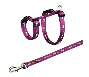 TRIXIE Postroj s vodítkem pro králíky 25-44 cm / Postroj s vodítkem / Nylon / Vodítko 1,25 m