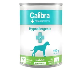 Calibra VD Dog Hypoallergenic Rabbit & Insect 400 g / Konzerva pro psy / veterinární dieta / králík a hmyz