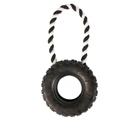 TRIXIE Přetahovadlo traktorové kolo / Hračka pro psa / Přírodní guma / O 15 cm, délka 32 cm
