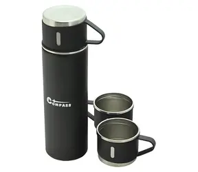 Compass TRIP 500 ml + šálky / Termoska / nerezová ocel SUS304 / dvouplášťová vakuová izolace / sada 3 šálků