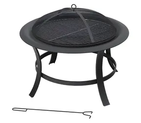 Cattara Ohniště TAAL s grilovací mřížkou a poklopem / Rošt O 60 cm / 74 x 60 cm / celokovová konstrukce