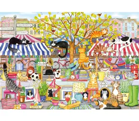 GIBSONS Puzzle Kočičí pouliční trh XXL / 100 dílků