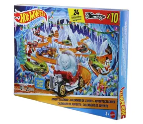 MATTEL Adventní kalendář Hot Wheels JLG41 2026 / 10 aut / měřítko 1:64 / od 3 let