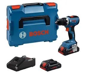 Bosch GSR 18V-65 Professional modrá / Aku vrtací šroubovák / 18V / 63 Nm / 2x 4,0 Ah / L-BOXX