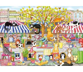 GIBSONS Puzzle Kočičí pouliční trh / 1000 dílků