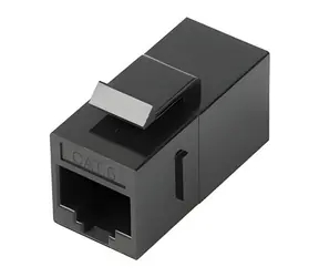 Lanberg Keystone konektor RJ45 CAT6 UTP černý / Konektor / Nestíněný / 8P8C / Průchozí