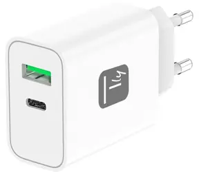 Techly GaN 30W / Nabíječka / USB-C PD, USB-A QC 3.0 / bílá
