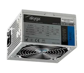 Akyga Basic AK-B1-500E šedá / Zdroj / ATX 2.31 / 500 W / pasivní PFC / 120 mm