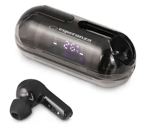 Esperanza EH239K černá / Bezdrátová sluchátka TWS / Bluetooth 5.3 / 4 h hovor / dotykové ovládání