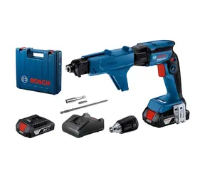 Bosch GTB 185-LI / Aku sádrokartonářský šroubovák se zásobníkem / 18V / 2x 2,0Ah Li-Ion / nabíječka / kufr
