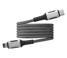 Havit CB6298 černá / Magnetický datový kabel / USB-C – Lightning / 1 m