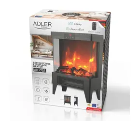 Adler AD 7755 / Elektrický krb / LED 3D plamen / dálkové ovládání / 2 topné výkony