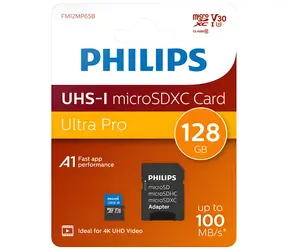 Philips microSDXC 128 GB + adaptér / Paměťová karta / Class 10 / UHS-I U3 / V30