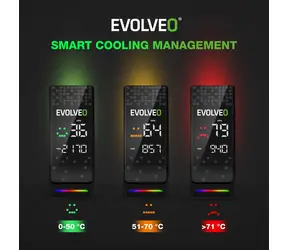 EVOLVEO QuietCool7 černá / Chladič CPU / LCD displej / 6x heatpipe / 120mm ventilátor / ARGB