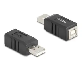 DeLock Adaptér USB 2.0 A(M)-B(F) černá / Adaptér / USB 2.0 / 0,48 Gbit/s