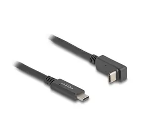Delock USB-C rovný/lomený kabel 1 m černá / USB kabel / USB 3.2 Gen 2 / 10 Gbps / PD 60 W / DP Alt Mode 4K