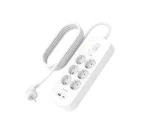 Belkin SRB002vf2MV2 / Prodlužovací kabel s přepěťovou ochranou / 6x zásuvka / USB-A+C / 18W / 650J / 2m