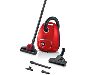 Bosch BGB41PET1 černo-červená / Sáčkový vysavač / 700 W / 4 L / HEPA / 75 dB / rádius 11 m