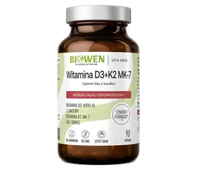 Biowen Vitamin D3 + K2 MK-7 / Doplněk stravy / 90 kapslí