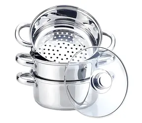 Maestro MR-2900-18 / Sada hrnců na vaření v páře / 18 cm / 4 díly / sklo, nerez