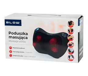 Blow Masážní polštář Shiatsu černá, šedá / Masážní polštář / na šíji a krk / 32 úrovní intenzity / USB nabíjení