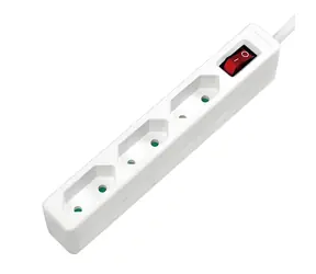 LogiLink LPS230 bílá / Prodlužovací přívod 230V / 3 zásuvky / 1,5 m / s vypínačem