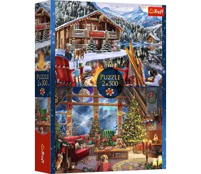 TREFL Puzzle Vánoce v horách / 2x 500 dílků / 48 x 34 cm