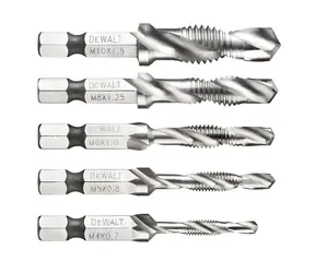 DeWalt Sada vrtáků se závitníkem / 5 ks / M4-M10 / 1/4" šestihranná stopka