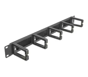 Delock 19" Kartáčová kabelová lišta / Organizér kabelů / 1U / Kov, nylon / Černá