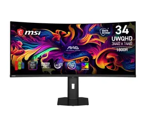 34" MSI MAG 341CQPDE QD-OLED černá / Monitor / UWQHD / 21:9 / 280Hz / zakřivený / HDMI+DP+USB-C