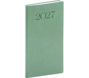 NOTIQUE Kapesní diář Biella 2027 zelený / 9 × 15,5 cm