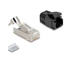 DeLock RJ45 konektor Cat.8.1, 25 ks / Konektor / S odlehčením tahu / Ochrana kabelu proti zlomení