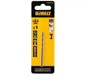 DeWalt / Vrták do kovu HSS / 3,5 x 75 mm / pracovní délka 39 mm