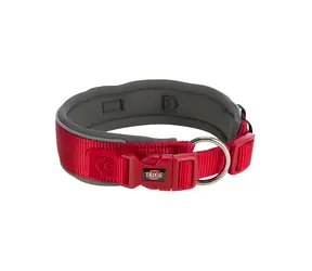 TRIXIE Obojek Premium extra široký červená-grafit XS-S / Pro psy / Nylonový / 27-35 cm / 25 mm